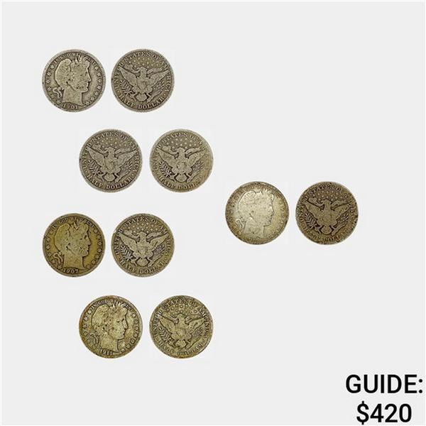 1894-1915 Barber Half Dollars [11 Coins]