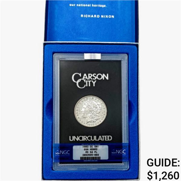 1883-CC Morgan Silver Dollar NGC MS64 PL GSA