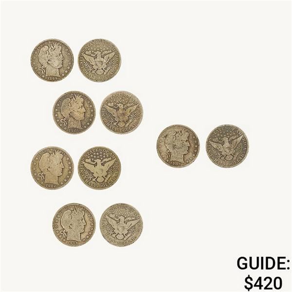 1899-1913 Barber Half Dollars [11 Coins]
