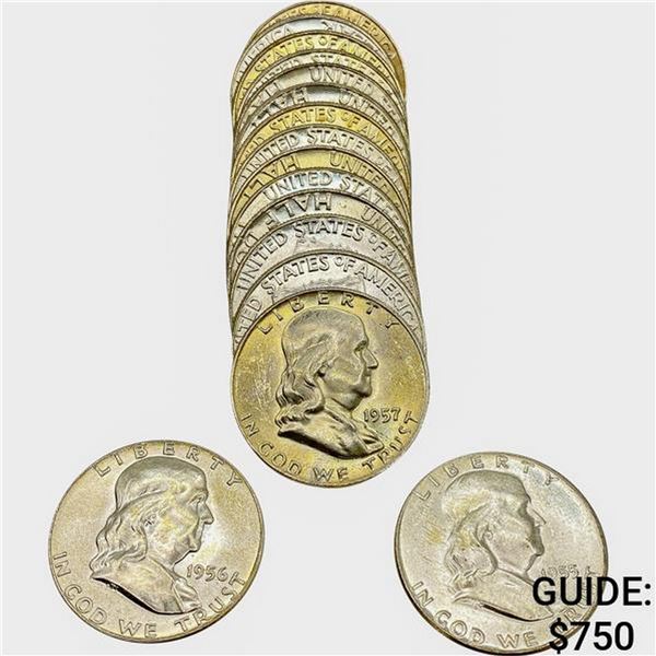1955-1963 BU Roll of Franklin Half Dollars [16 Coins]