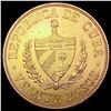 Image 2 : 1915 .9675oz Gold Cuba 20 Pesos UNCIRCULATED