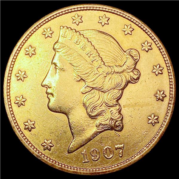 1907 $20 Gold Double Eagle CHOICE AU