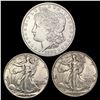 Image 1 : [3]1880-1940 Silver 50C & Morgan Dollar CHOICE BU