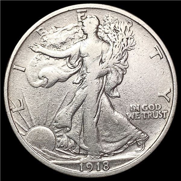 1918-D Walking Liberty Half Dollar LIGHTLY CIRCULATED