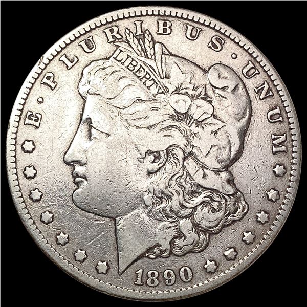 1890-CC Tailbar Morgan Silver Dollar LIGHTLY CIRCULATED