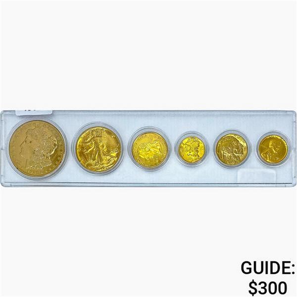 1921-1999 Gold Plated US Coin Set [6 Coins]