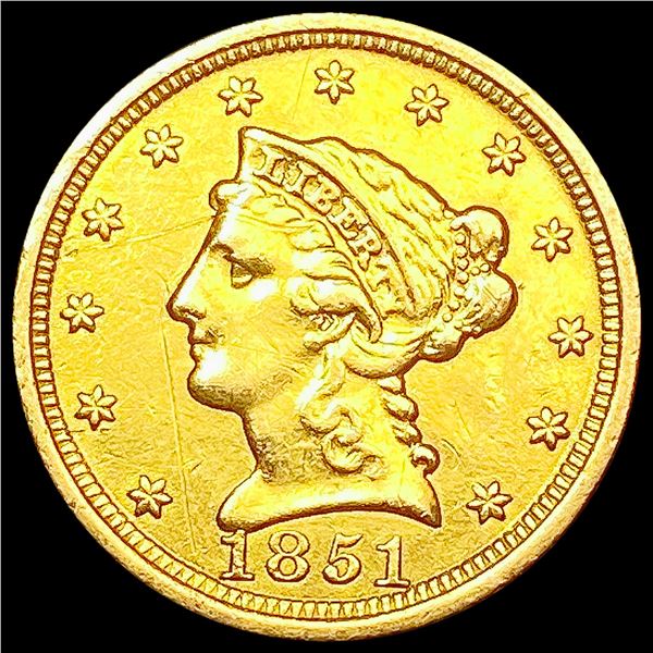 1851 $2.50 Gold Quarter Eagle LIGHTLY CIRCULATED