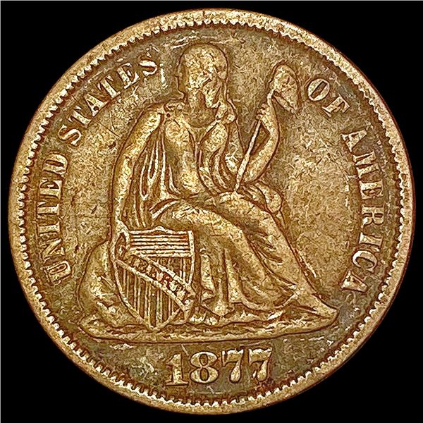 1877 Seated Liberty Dime LIGHTLY CIRCULATED