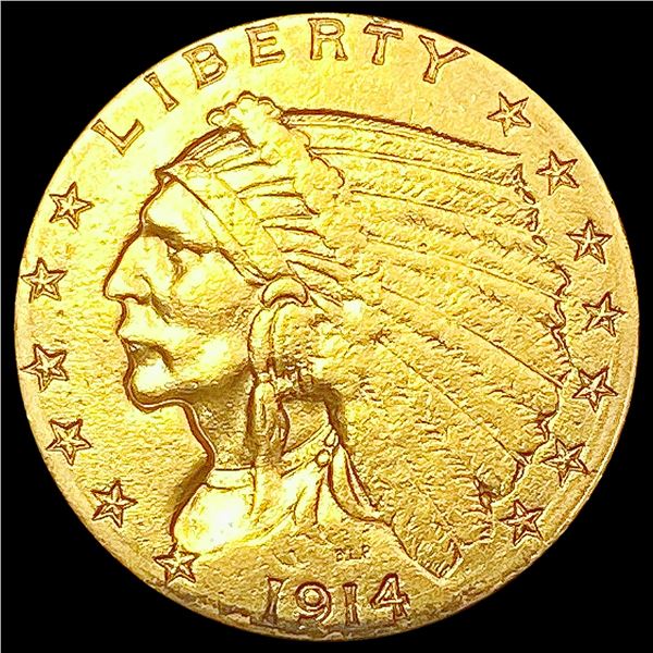 1914-D $2.50 Gold Quarter Eagle LIGHTLY CIRCULATED
