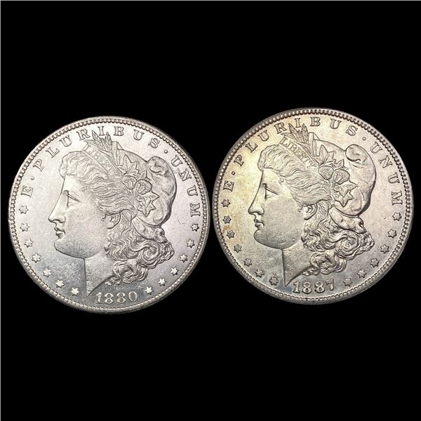 [2] 1880-S&1887-S Morgan Silver Dollar UNCIRCULATED