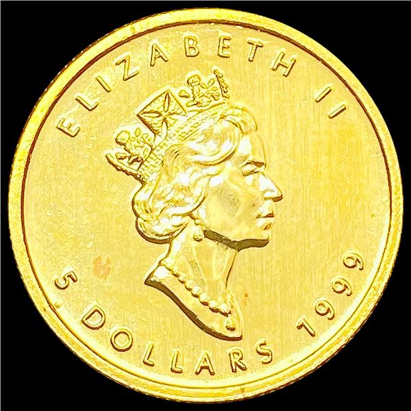 1999 1/10oz Gold $5 Eagle CHOICE PROOF