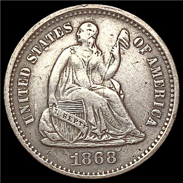 1868-S Seated Liberty Half Dime CLOSELY UNCIRCULATED