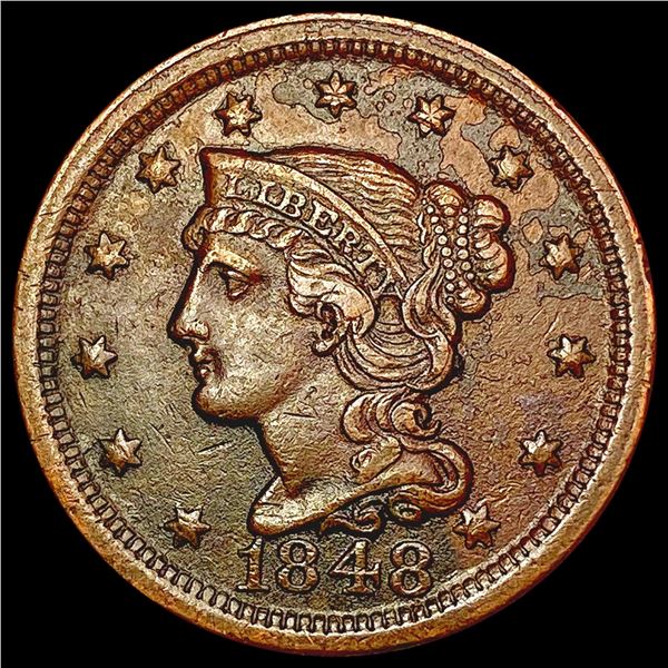 1848 Braided Hair Large Cent NEARLY UNCIRCULATED