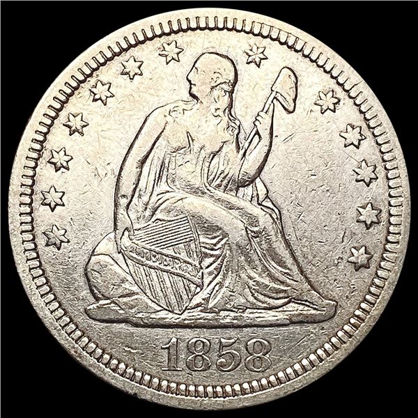 1858 Seated Liberty Quarter CLOSELY UNCIRCULATED