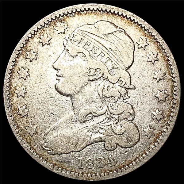 1834 Capped Bust Quarter NEARLY UNCIRCULATED