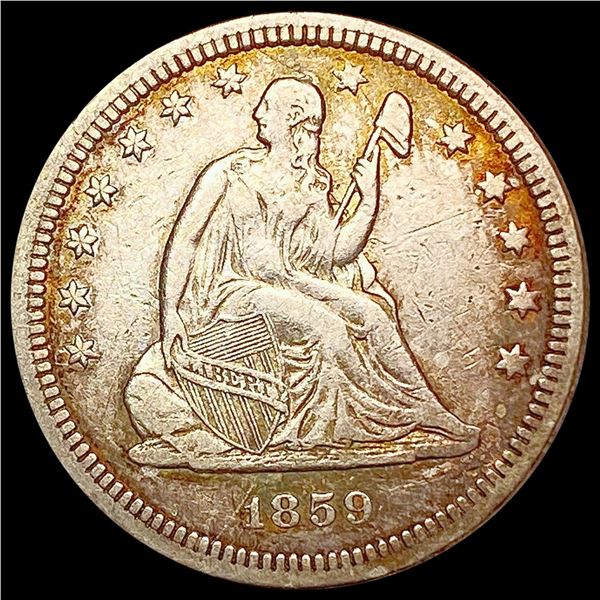 1859 Seated Liberty Quarter NEARLY UNCIRCULATED