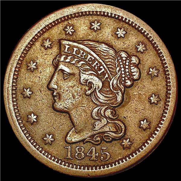 1845 Braided Hair Large Cent CLOSELY UNCIRCULATED