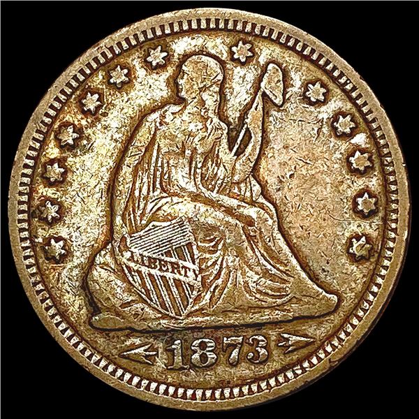 1873 Arrows Seated Liberty Quarter NEARLY UNCIRCULATED