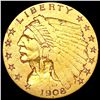 Image 1 : 1908 $2.50 Gold Quarter Eagle CLOSELY UNC