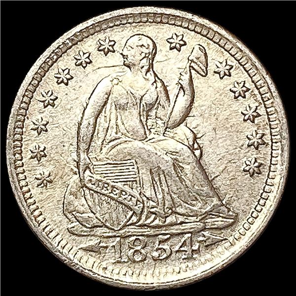 1854 Arrows Seated Liberty Half Dime CLOSELY UNCIRCULATED