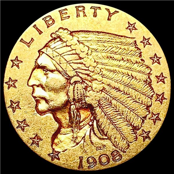 1908 $2.50 Gold Quarter Eagle LIGHTLY CIRCULATED