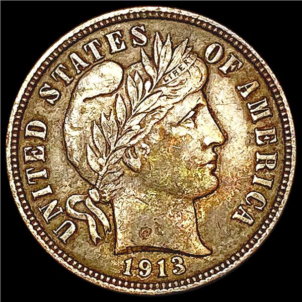 1913 Barber Dime CHOICE AU