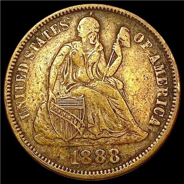 1888 Seated Liberty Dime LIGHTLY CIRCULATED