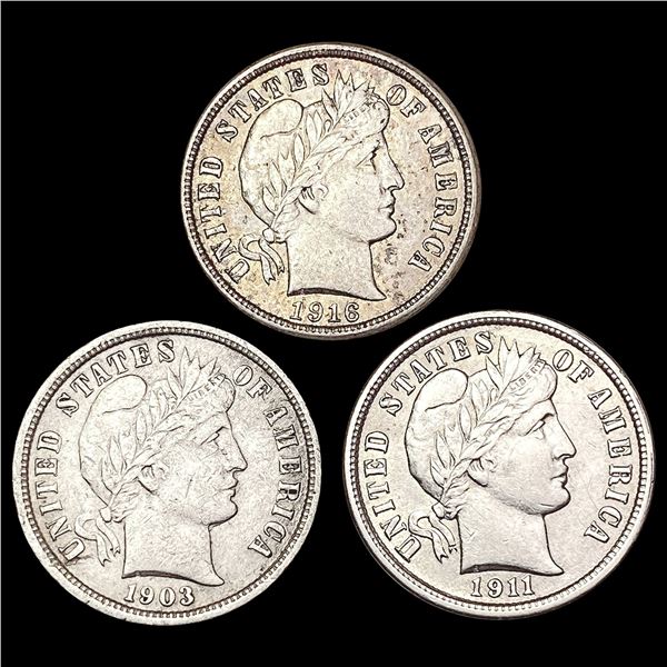 [3] 1903-O-1916 Barber Dime UNCIRCULATED