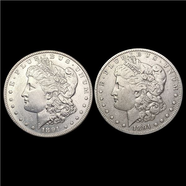 [2] 1891 Morgan Silver Dollar HIGH GRADE