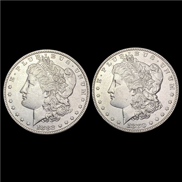[2] 1880-O&1882-O Morgan Silver Dollar CLOSELY UNCIRCULATED
