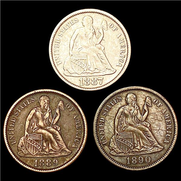[3] 1887-1890 Seated Liberty Dime CLOSELY UNCIRCULATED