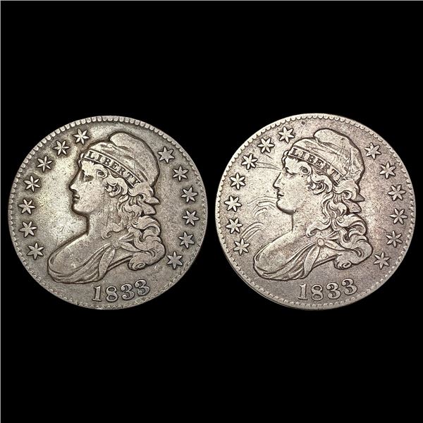 [2] 1833 Capped Bust Half Dollar NEARLY UNCIRCULATED