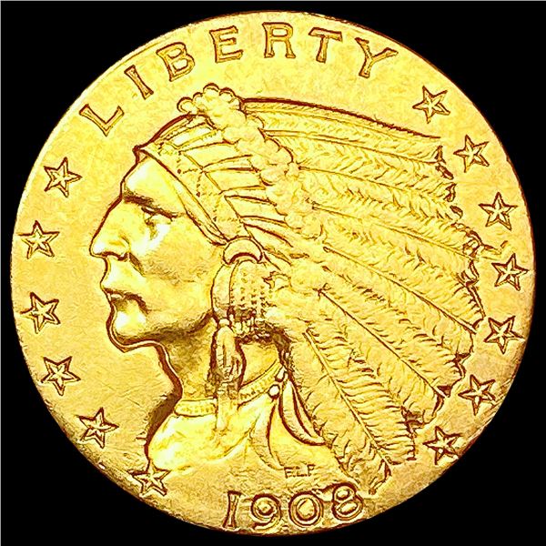 1908 $2.50 Gold Quarter Eagle CHOICE AU