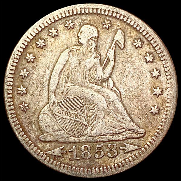1853 Seated Liberty Quarter NEARLY UNCIRCULATED