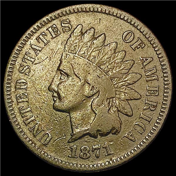 1871 Indian Head Cent NEARLY UNCIRCULATED