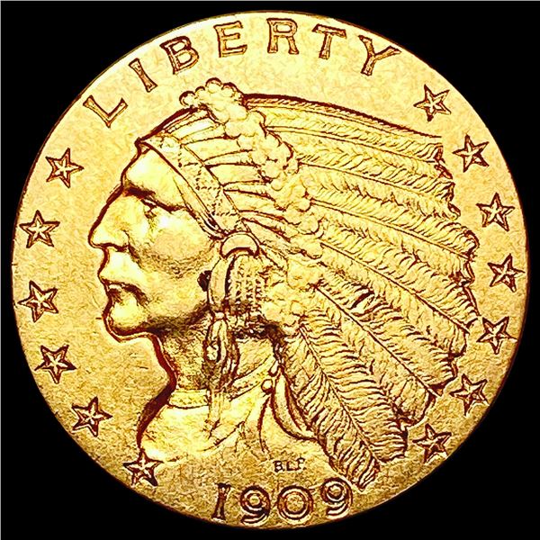 1909 $2.50 Gold Quarter Eagle CHOICE AU