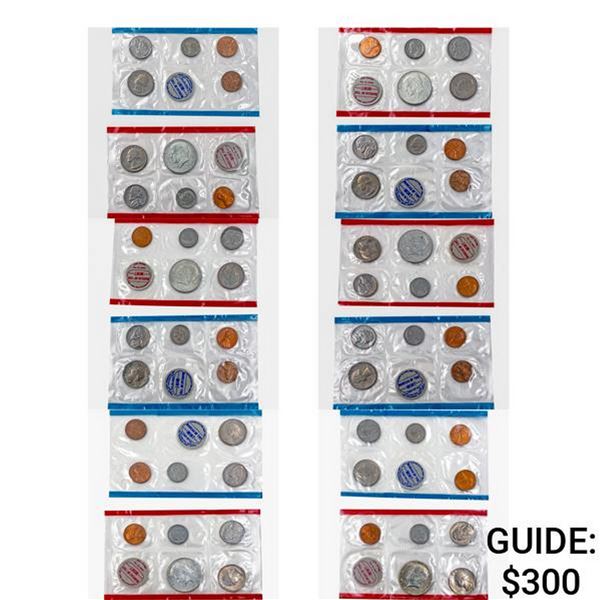 1969 [6] US Mint Sets [60 Coins]