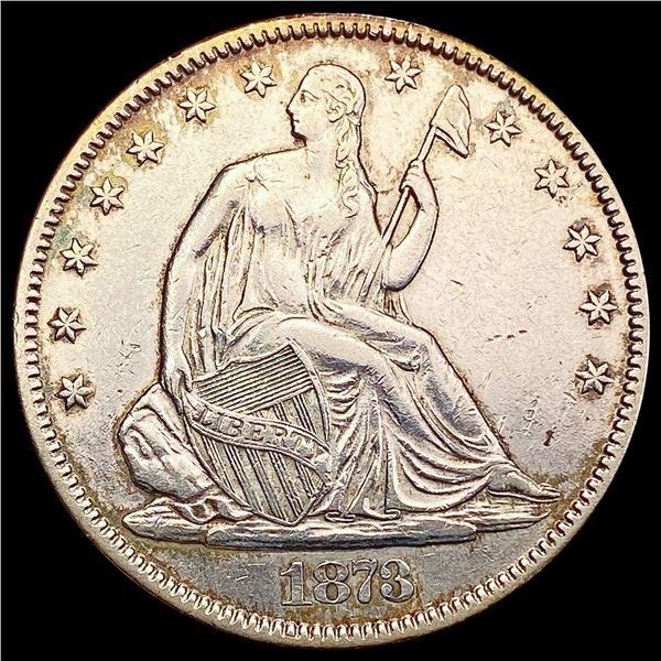 1873 No Arrows Cl. 3 Seated Liberty Half Dollar CLOSELY UNCIRCULATED