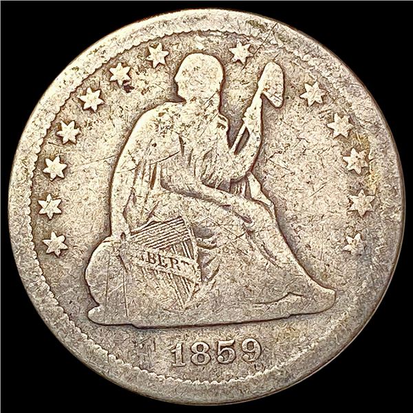 1859-O Seated Liberty Quarter NICELY CIRCULATED