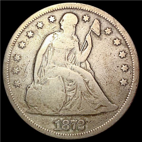 1872 Seated Liberty Dollar LIGHTLY CIRCULATED