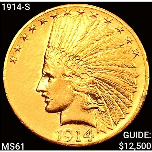 1914-S $10 Gold Eagle UNCIRCULATED