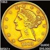 Image 1 : 1863 $5 Gold Half Eagle UNCIRCULATED +