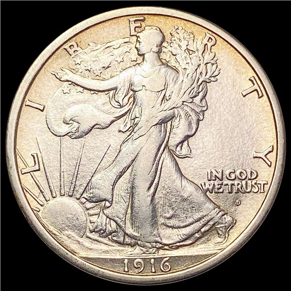 1916-D Walking Liberty Half Dollar CLOSELY UNCIRCULATED