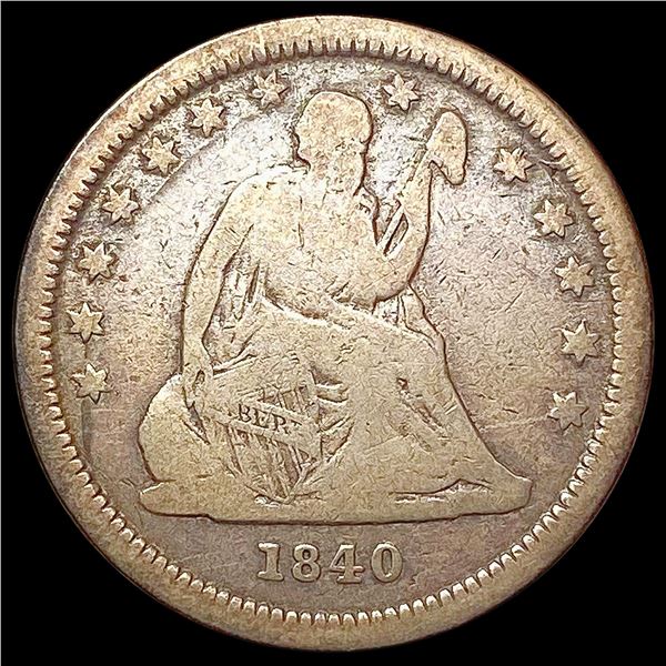 1840-O Seated Liberty Quarter NICELY CIRCULATED