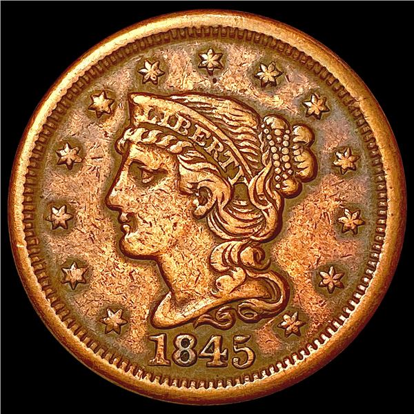 1845 Braided Hair Large Cent NEARLY UNCIRCULATED