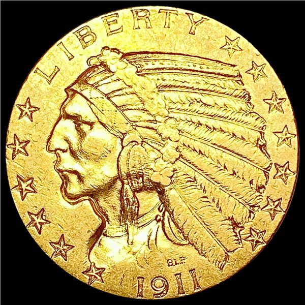 1911 $5 Gold Half Eagle CLOSELY UNCIRCULATED