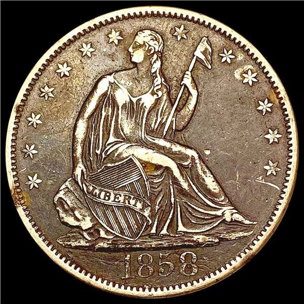 1858-O Seated Liberty Half Dollar NEARLY UNCIRCULATED