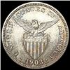 Image 2 : 1903 US Philippines 20 Centavos Silver Coin CHOICE AU