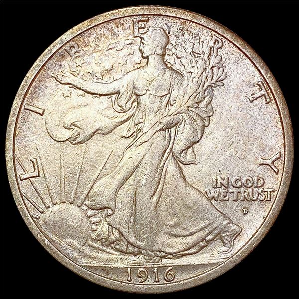 1916-D Walking Liberty Half Dollar CLOSELY UNCIRCULATED