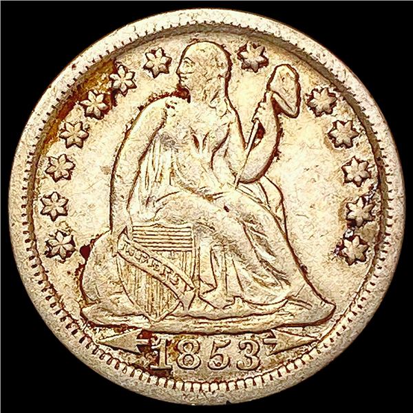 1853-O Arrows Seated Liberty Dime LIGHTLY CIRCULATED